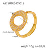 Wholesale Women's Fashion Copper Goldplated Geometric Diamond Pin Ring Jewelry