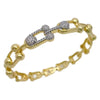 Wholesale Women's Fashion Copper U Letter Hollow Electroplated Bracelet