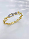 Wholesale Women's Fashion Copper U Letter Hollow Electroplated Bracelet