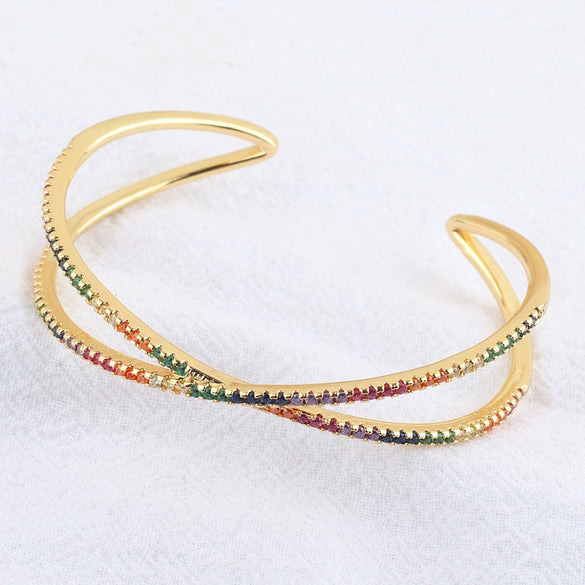 Wholesale Women's Fashion Copper Zircon Real Gold Plated Bracelets With Animal And Zodiac Patterns