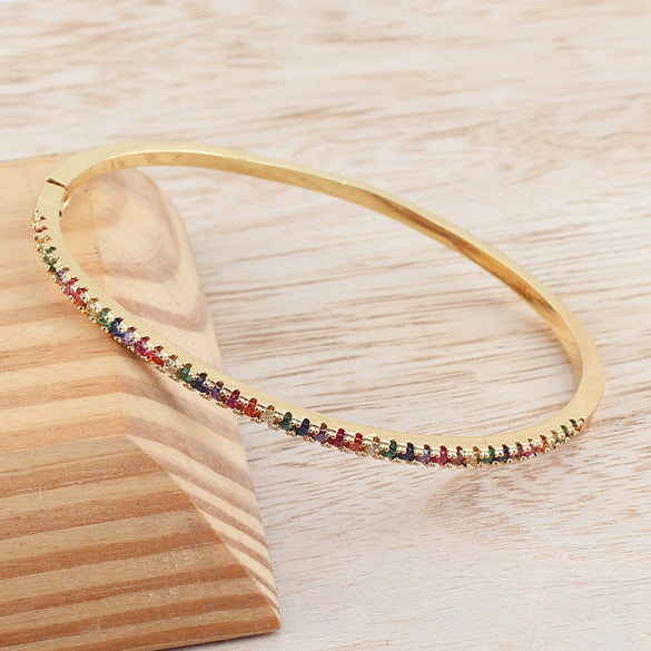 Wholesale Women's Fashion Copper Zircon Real Gold Plated Bracelets With Animal And Zodiac Patterns