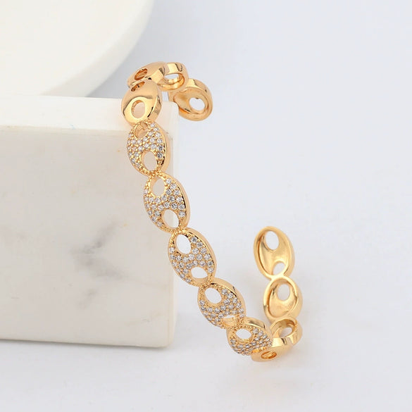 Wholesale Women's Fashion Copper Zircon Real Gold Plated Bracelets With Animal And Zodiac Patterns