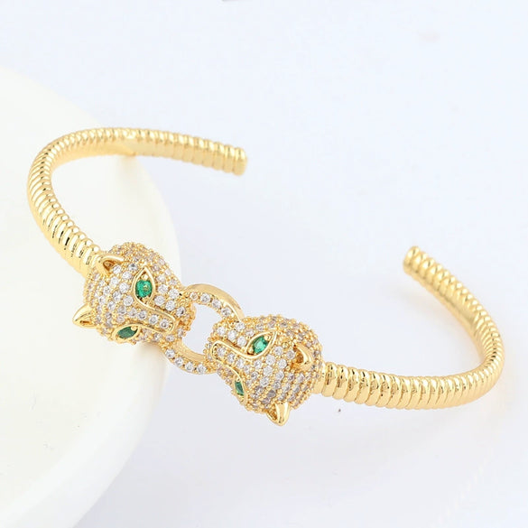 Wholesale Women's Fashion Copper Zircon Real Gold Plated Bracelets With Animal And Zodiac Patterns