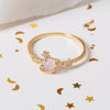 Wholesale Women's Fashion Creative Geometric Brass Planet Ring With Micro Inlaid Zircon