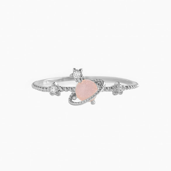 Wholesale Women's Fashion Creative Geometric Brass Planet Ring With Micro Inlaid Zircon