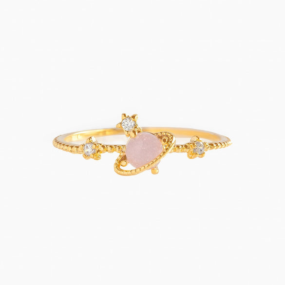 Wholesale Women's Fashion Creative Geometric Brass Planet Ring With Micro Inlaid Zircon