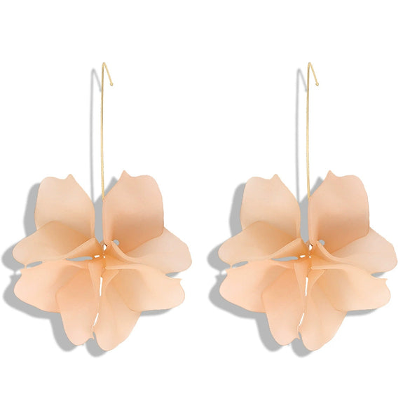 Wholesale Women's Fashion Creative Handmade Plastic And Resin Petal Heart Flower Earrings