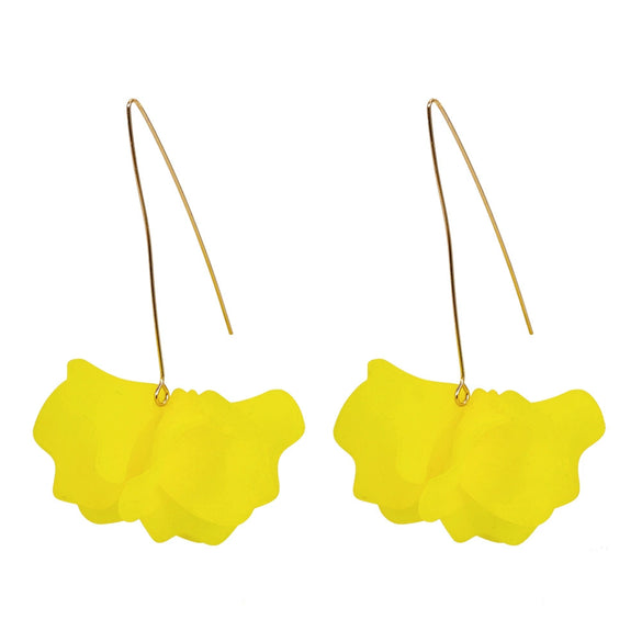 Wholesale Women's Fashion Creative Handmade Plastic And Resin Petal Heart Flower Earrings