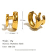 Wholesale Women's Fashion Creative Niche Design Geometric Stainless Steel Earrings With 18K Gold Plated Personality Casting Ear Buckle And Electroplating Treatment