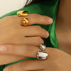 Wholesale Women's Fashion Creative Open 316L Stainless Steel Ring With Geometric Pattern And Electroplating