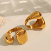 Wholesale Women's Fashion Creative Open 316L Stainless Steel Ring With Geometric Pattern And Electroplating
