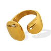 Wholesale Women's Fashion Creative Open 316L Stainless Steel Ring With Geometric Pattern And Electroplating