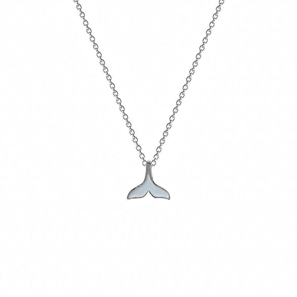 Wholesale Women's Fashion Creative Titanium Steel Mermaid Fishtail Pendant Necklace With Animal Pattern And Dripping Oil Design