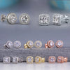 Wholesale Women's Fashion Creative Zircon Earrings Copper Geometric Set With Precious Stones