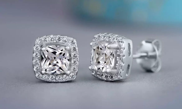 Wholesale Women's Fashion Creative Zircon Earrings Copper Geometric Set With Precious Stones