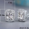 Wholesale Women's Fashion Creative Zircon Earrings Copper Geometric Set With Precious Stones