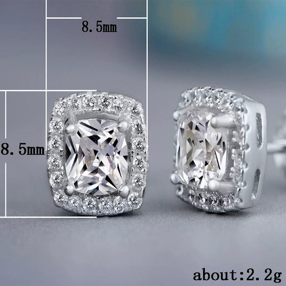 Wholesale Women's Fashion Creative Zircon Earrings Copper Geometric Set With Precious Stones