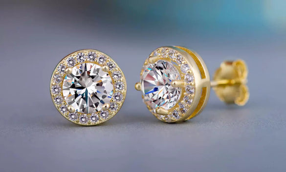 Wholesale Women's Fashion Creative Zircon Earrings Copper Geometric Set With Precious Stones