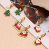 Wholesale Women's Fashion Cute Cartoon Stainless Steel 18K Gold Plated Santa Sleigh Christmas Tree Earrings