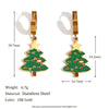 Wholesale Women's Fashion Cute Cartoon Stainless Steel 18K Gold Plated Santa Sleigh Christmas Tree Earrings