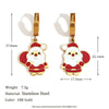 Wholesale Women's Fashion Cute Cartoon Stainless Steel 18K Gold Plated Santa Sleigh Christmas Tree Earrings