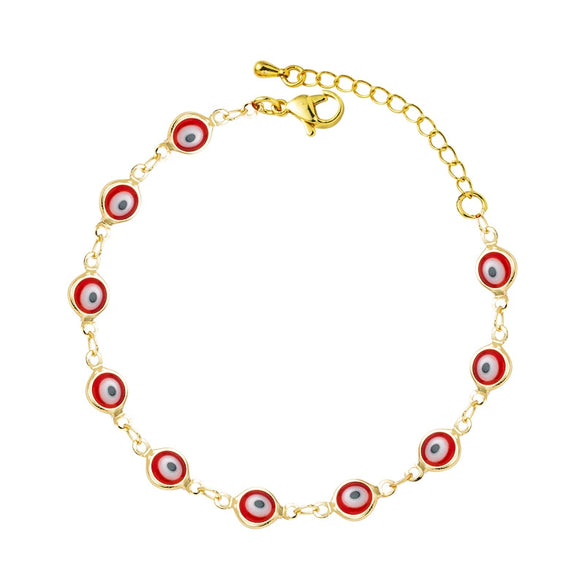 Wholesale Women's Fashion Devil's Eye Copper Bracelet With Micro Inlay And Geometric Design