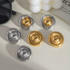 Wholesale Women's Fashion Disc Earrings Stainless Steel Geometric Design Pvd Furnace Vacuum Real Gold Plated