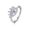 Wholesale Women's Fashion Distinctive Funny Eyelash Open Ring S925 Sterling Silver With Microinlay