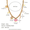 Wholesale Women's Fashion Drop Oil Necklace With Heart Flower Geometric Pendant Stainless Steel Titanium Steel 18K Gold Plated