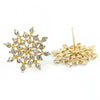 Wholesale Women's Fashion Earrings Alloy Rhinestone Snowflake Design Electroplated Geometric