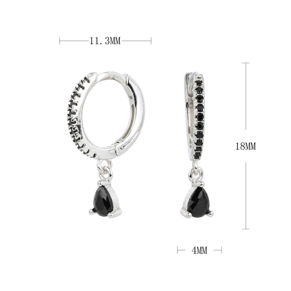 Wholesale Women's Fashion Earrings S925 Sterling Silver Fanshaped Drop Style With Brushed French Ear Buckle