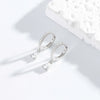 Wholesale Women's Fashion Earrings S925 Sterling Silver Fanshaped Drop Style With Brushed French Ear Buckle
