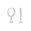 Wholesale Women's Fashion Earrings S925 Sterling Silver Fanshaped Drop Style With Brushed French Ear Buckle