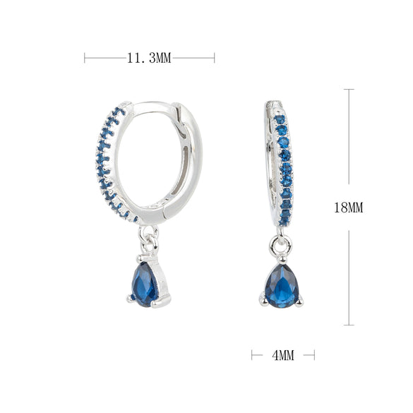 Wholesale Women's Fashion Earrings S925 Sterling Silver Fanshaped Drop Style With Brushed French Ear Buckle