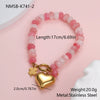 Wholesale Women's Fashion Elegant Geometric Stainless Steel 18K Gold Plated Necklace And Bracelet