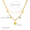 Wholesale Women's Fashion Elegant Stainless Steel Double Layer Stacked Clavicle Chain Necklace With Sun Moon And Star Shape Electroplated Design