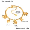 Wholesale Women's Fashion Elephant Fourleaf Flower Geometric Ferris Wheel Stainless Steel Electroplated Pendant Bracelet