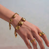 Wholesale Women's Fashion Elephant Fourleaf Flower Geometric Ferris Wheel Stainless Steel Electroplated Pendant Bracelet