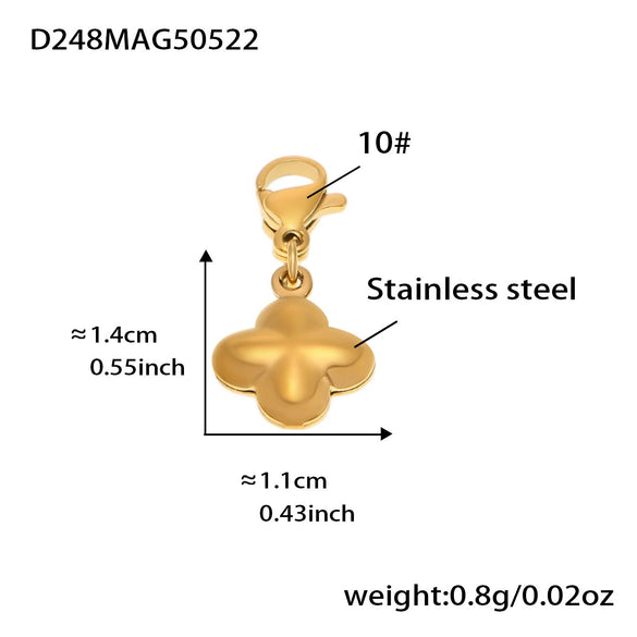Wholesale Women's Fashion Elephant Fourleaf Flower Geometric Ferris Wheel Stainless Steel Electroplated Pendant Bracelet