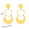 Wholesale Women's Fashion Exaggerated Geometric Circle Titanium Steel Earrings With Electroplating