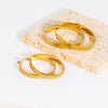 Wholesale Women's Fashion Exaggerated Personality Circle Earrings With 18K Golden Stainless Steel Snake Chain And Pvdp Furnace Real Gold Treatment Geometric Styling