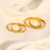 Wholesale Women's Fashion Exaggerated Personality Circle Earrings With 18K Golden Stainless Steel Snake Chain And Pvdp Furnace Real Gold Treatment Geometric Styling