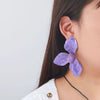 Wholesale Women's Fashion Exaggerated Zinc Alloy Flower Petal Dripping Oil Earrings