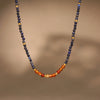 Wholesale Women's Fashion Exquisite Geometric 316L Stainless Steel And Lapis Lazuli Red Agate Beaded Clavicle Necklace With Electroplating