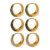 Wholesale Women's Fashion Exquisite 316L Stainless Steel Earrings Round Design Diamond Simple Ear Buckle Electroplated Highend Jewelry