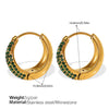 Wholesale Women's Fashion Exquisite 316L Stainless Steel Earrings Round Design Diamond Simple Ear Buckle Electroplated Highend Jewelry