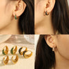 Wholesale Women's Fashion Exquisite 316L Stainless Steel Earrings Round Design Diamond Simple Ear Buckle Electroplated Highend Jewelry