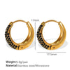 Wholesale Women's Fashion Exquisite 316L Stainless Steel Earrings Round Design Diamond Simple Ear Buckle Electroplated Highend Jewelry