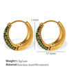 Wholesale Women's Fashion Exquisite 316L Stainless Steel Earrings Round Design Diamond Simple Ear Buckle Electroplated Highend Jewelry