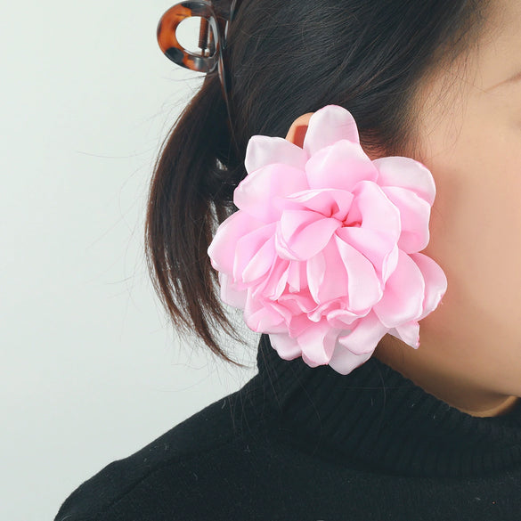 Wholesale Women's Fashion Fabric Handmade Flower Petals Earrings